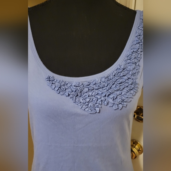 Talbots Blue 100% PIMA Cotton Tank Top - Picture 3 of 7